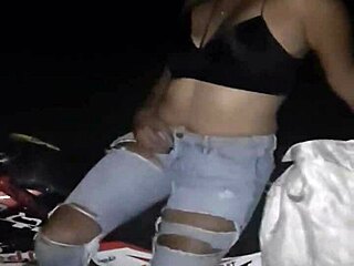after the party her dripping latina milf ass pays the bet with ripped clothes creampie