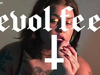 Dominating hairy latina lesbian bitch with feet fetish bondage and toe worship