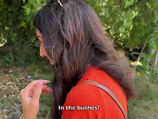 Stranger sucks cock in bushes then cumwalks messy