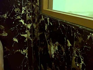 seeing her naked bath makes his cock throb hard