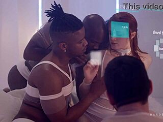 Hardwerk Hologang Orgy Sees Petite Redhead Squirting on Monster BBC in Doggystyle Double Penetration