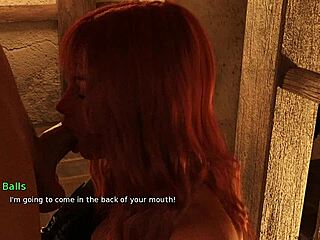 ruby's clothes ripped for deep redhead blowjob in sex kingdom game!!