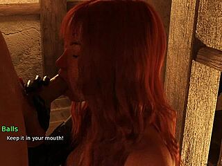 ruby's clothes ripped for deep redhead blowjob in sex kingdom game!!