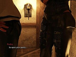 ruby's clothes ripped for deep redhead blowjob in sex kingdom game!!