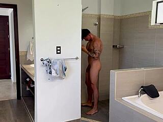 my curvy latina stepsis jumps on my cock mid shower for wet rough doggystyle pounding 😈🚿💦