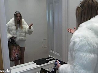 Tall femdom trainer slaps spit on humiliated slave