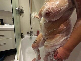 Soapy stepsis perfect shaved pussy body slowmo closeup