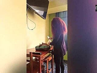 Horny mature latina wife drops to knees deepthroating stranger's cock wildly