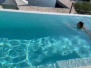 gorgeous monika fox strips naked pool swim 😍🔥