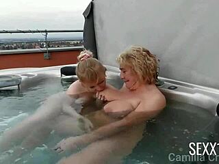 Lesbian Milfs Camilla Creampie and Anna Lynx Mash Big Tits in Homemade Passion