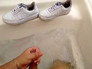 POV Latina Wife Shoejob Shoe Fuck Creampie Cum Explosion