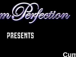 Bukkake babe kneels for massive facial cumshot swallows every sticky load