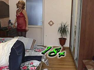 Beautiful Sexy Milf Frina in Stockings Heels Dominates Lover with Strapon Anal Doggystyle Rough Hardcore Bedroom Femdom