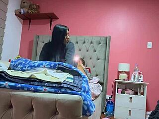 Girlfriend's parents leave, horny latina teen rides my cock cowgirl homemade orgasm fest