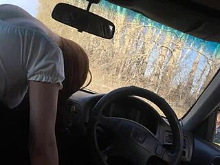 Stepbrother pounds stepsister's ass in car parked openly in field with neighbors watching public first time