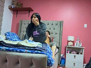 Girlfriend's parents leave, horny latina teen rides my cock cowgirl homemade orgasm fest