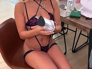 i'm luna luxe blonde bombshell lovin this huge dick playin with it