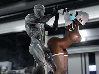 Huge Ass Robot Pounded Deep by Hung Alien's Monster Cock Part 3