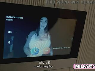 Neighbor Cums on Huge Natural Tits Riding Cowgirl Before Husband Finds Out