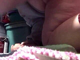 bbw girlfriend fingers her fat pussy then takes big cock anal on christmas