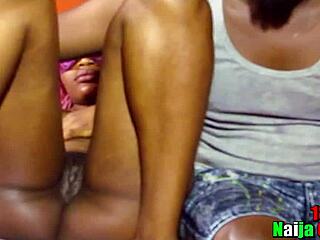 fingering that dripping ebony pussy as she puffs away!