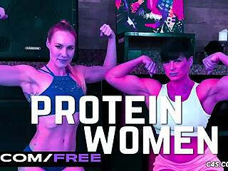 Bianca blance battles venus in steamy topless muscle wrestling rematch