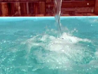 Wife bangs muscular stud right in front of cuckold husband poolside