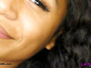 Brunette model strips sexy body for daddy's sneaky massage!