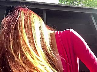 hey italian milf artemisia's outdoor hair fetish rocks 🌿💋