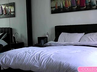 Blonde coed Alexia strips tight uniform wet pussy tease