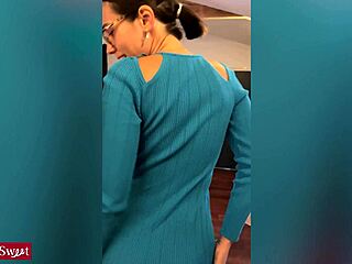 Super Tight Petite College Brunette Fingers Pussy with Dildo Moaning to Leaked Orgasm Climax