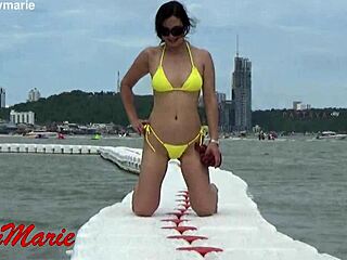 hey check out jenny marie rocking that new yellow bikini outdoors