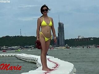 hey check out jenny marie rocking that new yellow bikini outdoors