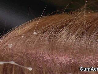 Naughty classy bimbo bombshell slurps bukkake facial cum swapping every jizz load in extreme blowbang