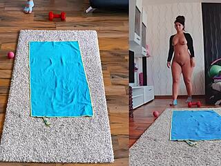 feel the curve of her fat ass spreading wide in naked yoga flow