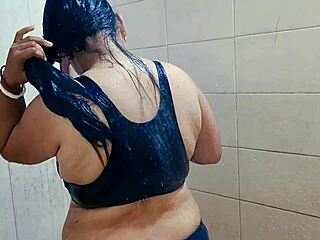 peek at this wild desi housewife bride bathing naked post-wedding bliss