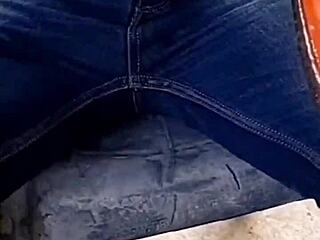 Slave worships teen mistress feet in jeans full humiliation video