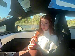 Taking best friend's girlfriend virginity with creamy car ride sex.