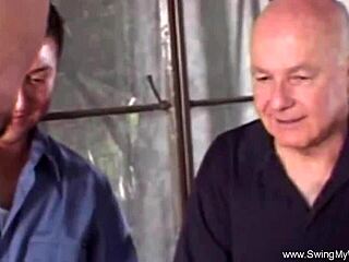 Swingers Wife Threesome Features Nasty Anal Cumshot Orgy