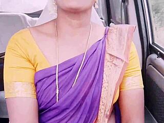 Telugu House Maid Teases with Dirty Talk During Steamy Car Ride and Secret Touching