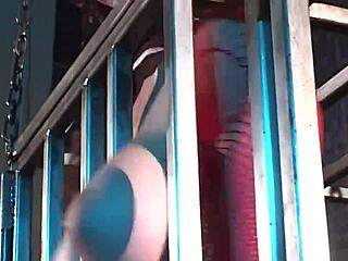 super busty curvy bitch out of cage takes hard banging on cunt and big natural tits