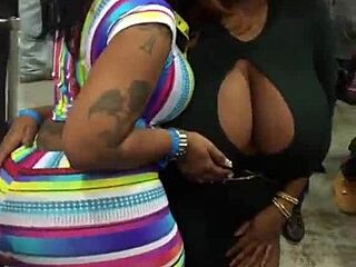 big ebony tits bounce in hidden candid shots