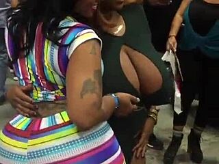 big ebony tits bounce in hidden candid shots