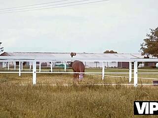 city stud's cock wrecks country bride's face with massive cumshot outdoors!