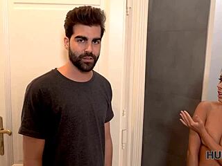 Hunter Pays to Fuck Friend's Tanned Gf on Desk While He Watches