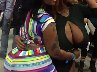 big ebony tits bounce in hidden candid shots