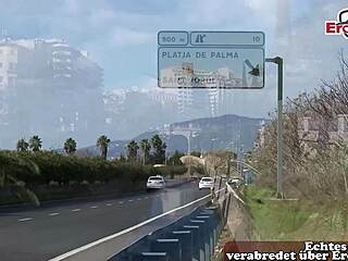 german tourist girl hints at wild outdoor fun on mallorca ballermann