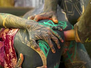 Dreadlocked Inked Girl Rides Anal Cowgirl