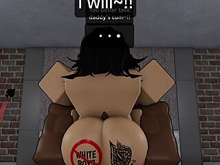 Snowbunny takes first big black cock in Roblox!