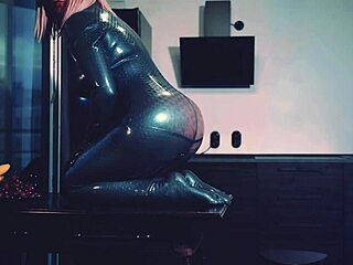 juicy latex milf next door seduces with huge natural tits and tight submissive pussy